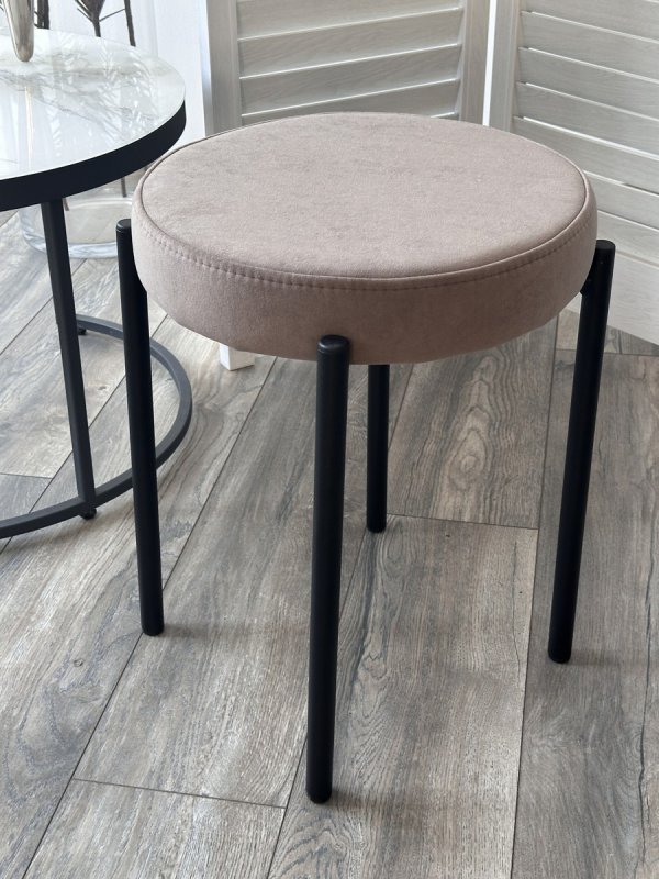 Табурет СТЭК штабилируемый B5 Капучино, велюр / черный каркас, М-City