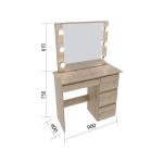 Стол косметический с подсветкой Сура 900х1360х400 Сонома