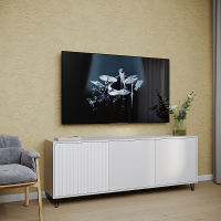 Тумба ТВ МС "Ливерпуль" белый/белый глянец