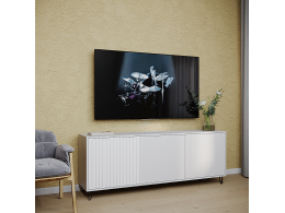 Тумба ТВ МС "Ливерпуль" белый/белый глянец