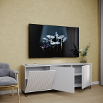 Тумба ТВ МС "Ливерпуль" белый/белый глянец