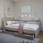 Набор Кровать Ксения 1200 с ящиками и прикроватным блоком кашемир