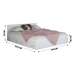 Кровать Стандарт 1200 с ящиками (Белый)