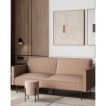 Диван прямой Кассель велюр рельефный бежевый