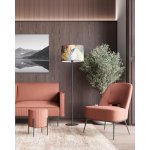 Кресло лаунж Бостон велюр рельефный коралловый