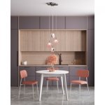 Стул Chao розовый белые ножки