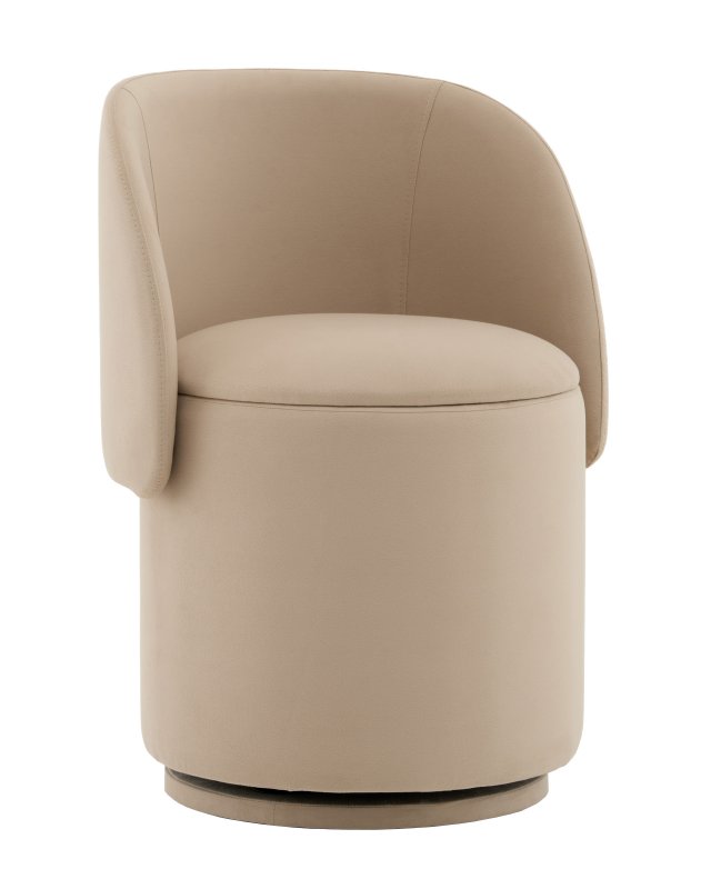Пуф-трансформер Таунсвилл вращающийся с ящиком велюр бежевый