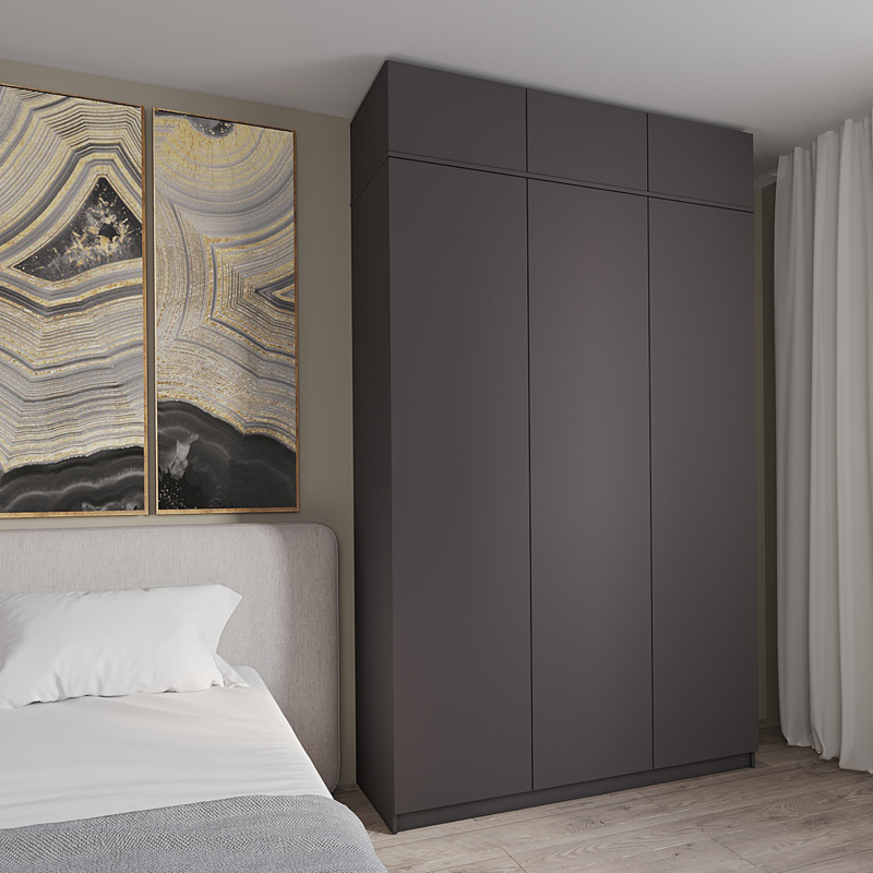 Набор мебели Шкаф Мика 1500+антресоль графит (шкаф+антресоль)