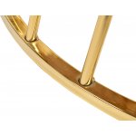 Стол Liverpool диам.100см, керамогранит белый мрамор с золотистыми ножками