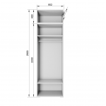 Набор Шкаф Фиеста + антресоль (Белый/Белый Софт) 802х2600х500