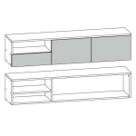 Тумба TV подвесная Сити-10  1400х300х300 Сонома-Белый