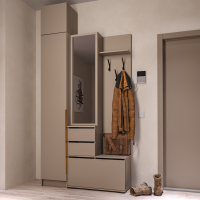 Набор прихожая Голд Бостон(вешалка В2 + пенал П 400 + антресоль А 400)(Бежевый(Глиняный/Серый)