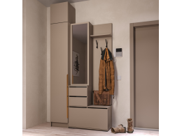 Набор прихожая Голд Бостон(вешалка В2 + пенал П 400 + антресоль А 400)(Бежевый(Глиняный/Серый)