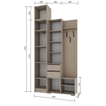 Набор прихожая Голд Бостон(вешалка В2 + пенал П 400 + антресоль А 400)(Бежевый(Глиняный/Серый)