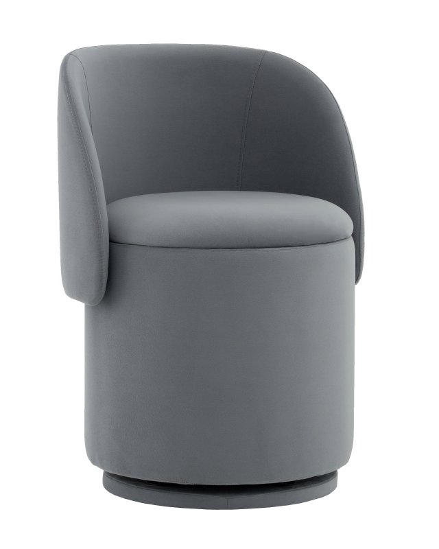Пуф-трансформер Таунсвилл вращающийся с ящиком велюр серый