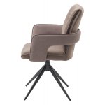 Стул KINNET 360 град. поворот.  MOHAIR-440 / CASTEL-20 Шоколадный,ткань/ Тем.-серый каркас, ®DISAUR