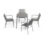 "Гелиос" стальной квадратный стол 70х70см, цвет темно-серый