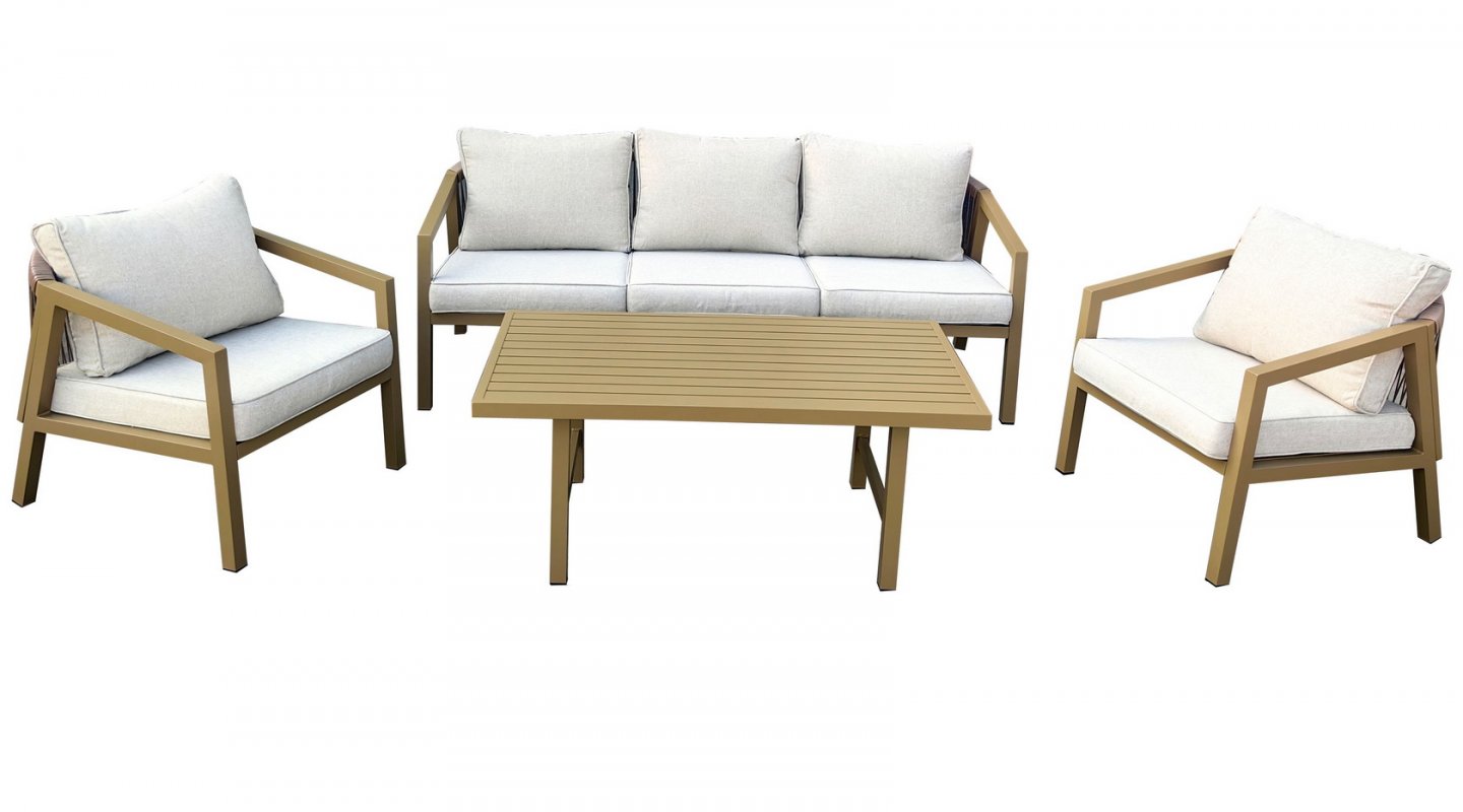 "Детройт" лаунж-зона из искусственного ротанга, цвет бежевый "Детройт" лаунж-зона из искусственного ротанга, цвет бежевый