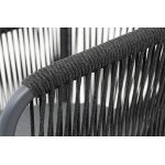 "Романо" стул плетеный из роупа, каркас алюминий темно-серый (RAL7024) муар, роуп темно-серый круглый, ткань темно-серая 027