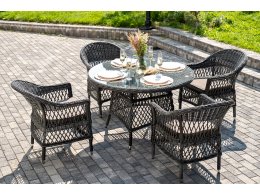"Дольче" обеденная группа из искусственного ротанга, цвет графит "Дольче" обеденная группа из искусственного ротанга, цвет графит