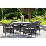 "Дольче" обеденная группа из искусственного ротанга, цвет графит