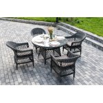 "Дольче" обеденная группа из искусственного ротанга, цвет графит