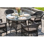 "Дольче" обеденная группа из искусственного ротанга, цвет графит