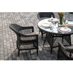 "Дольче" обеденная группа из искусственного ротанга, цвет графит