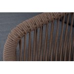 "Канны" диван 3-местный плетеный из роупа, основание дуб, роуп коричневый круглый, ткань темно-серая 027