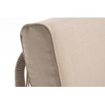 "Канны" левый модуль плетеный из роупа, каркас алюминий белый муар, роуп бежевый круглый, ткань бежевая 15052