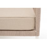 "Канны" левый модуль плетеный из роупа, каркас алюминий белый муар, роуп бежевый круглый, ткань бежевая 15052