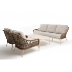 "Венеция" лаунж-зона из искусственного ротанга, цвет соломенный