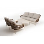 "Венеция" лаунж-зона из искусственного ротанга, цвет соломенный