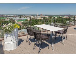 "Руссо" обеденный стол из HPL 150х80см, цвет молочный