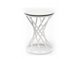 "Сантьяго" журнальный стол из HPL круглый Ø40 H55, каркас из стали белый, цвет столешницы "молочный" "Сантьяго" журнальный стол из HPL круглый Ø40 H55, каркас из стали белый, цвет столешницы "молочный"