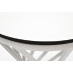 "Сантьяго" журнальный стол из HPL круглый Ø40 H55, каркас из стали белый, цвет столешницы "молочный"