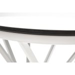 "Сантьяго" журнальный стол из HPL круглый Ø40 H55, каркас из стали белый, цвет столешницы "молочный"