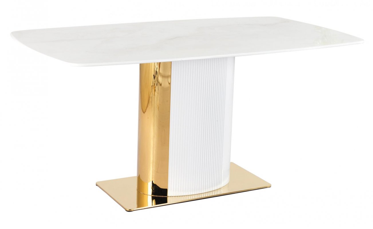 Стол обеденный Барнео BS1802-160GR, 160х90х76 см, светло-серый/золото