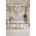 Стол обеденный Барнео BS1802-160GR, 160х90х76 см, светло-серый/золото