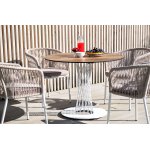 "Диего" обеденный стол из HPL круглый Ø100см, цвет "дуб", каркас белый