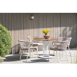 "Диего" обеденный стол из HPL круглый Ø100см, цвет "дуб", каркас белый