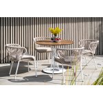 "Диего" обеденный стол из HPL круглый Ø100см, цвет "дуб", каркас белый