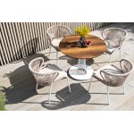 "Диего" обеденный стол из HPL круглый Ø100см, цвет "дуб", каркас белый