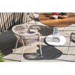 "Диего" обеденный стол из HPL круглый Ø100см, цвет "дуб", каркас белый