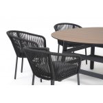 "Рио" обеденная группа на 6 персон, стол HPL "дуб", цвет темно-серый