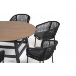 "Рио" обеденная группа на 6 персон, стол HPL "дуб", цвет темно-серый