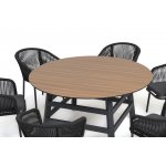 "Рио" обеденная группа на 6 персон, стол HPL "дуб", цвет темно-серый