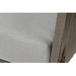 "Багамы" кресло плетеное из роупа, каркас алюминий бежево-серый (RAL7006) муар, роуп серо-коричневый 23мм, ткань светло-серая