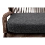 "Милан" стул плетеный из роупа, каркас алюминий коричневый (RAL8016) муар, роуп коричневый круглый, ткань темно-серая 027