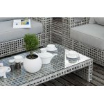 "Тито" журнальный столик из искусственного ротанга, цвет серый